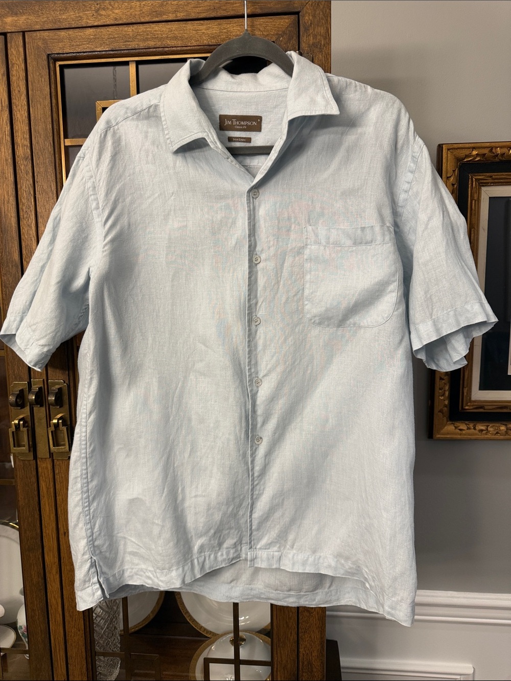 Joe Browns Light Blue Irish Linen Short-Sleeve Button-Down Shirt